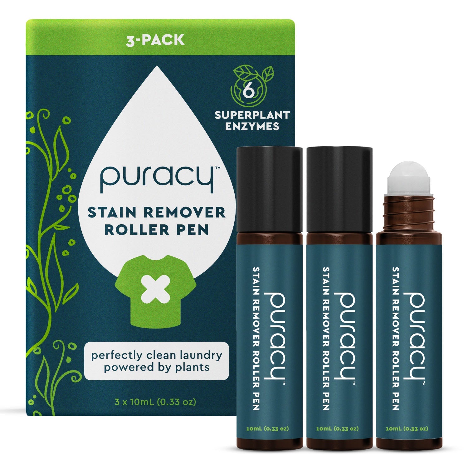Puracy Professional Laundry Stain Remover Spray - 6 Enzymes - Unscented