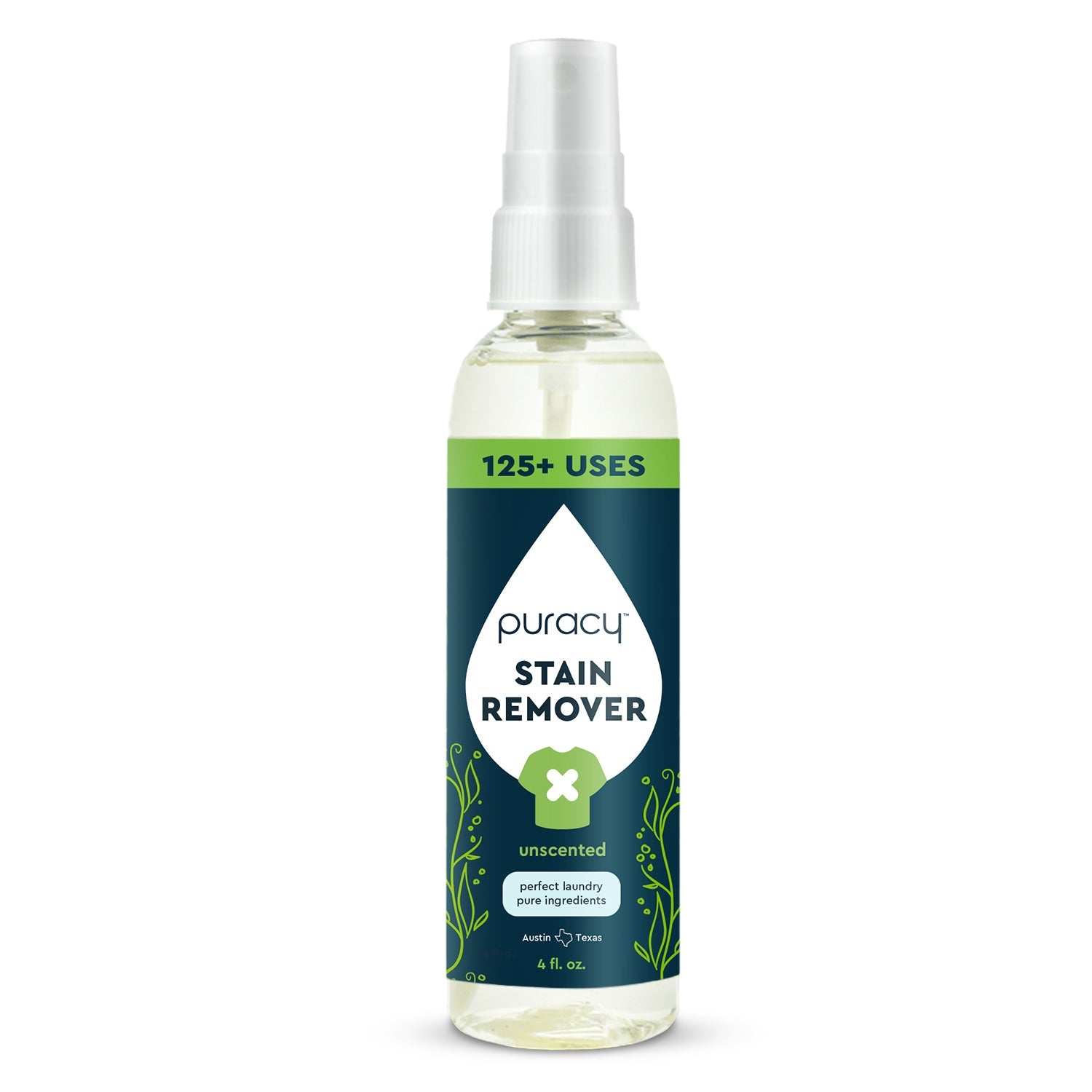 Puracy Professional Laundry Stain Remover Spray - 6 Enzymes - Unscented