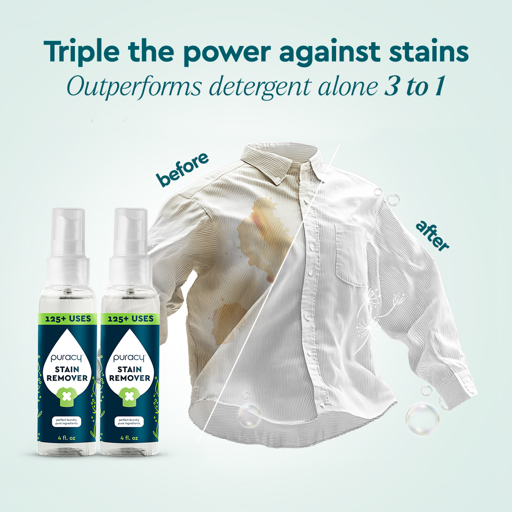 Puracy Professional Laundry Stain Remover Spray - 6 Enzymes - Unscented