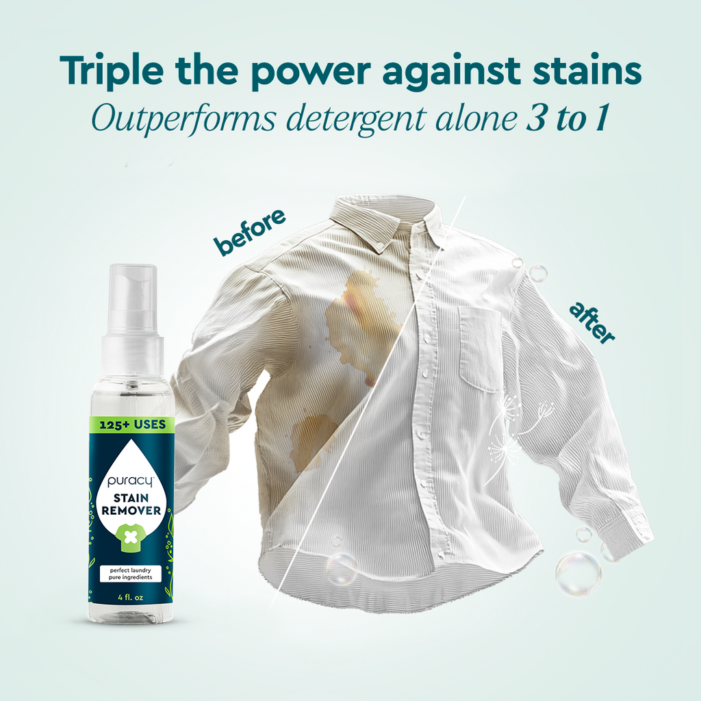 Puracy Professional Laundry Stain Remover Spray - 6 Enzymes - Unscented