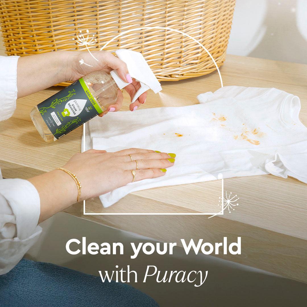 Puracy Professional Laundry Stain Remover Spray - 6 Enzymes - Unscented